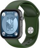 By Qubix Qubix - Siliconen sportband - Donkergroen - Geschikt voor Huawei Watch Fit 3 / 4 / 5