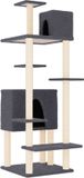vidaXL Kattenmeubel met sisal krabpalen 154 cm donkergrijs