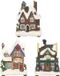 Decoris Kerstdorp huisjes set 3x - LED verlichting - polyresin - 12 cm