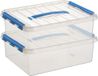 Sunware Q-Line Opbergboxen - 10 Liter - Kunststof - Transparant/Blauw - 2 Boxen