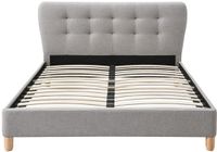 Vente-unique Bedframe stof lichtgrijs 160 x 200 cm
