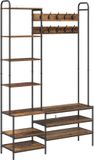 vidaXL Kapstok met schoenenbank Oud hout 120,5 x 34 x 190 cm