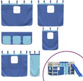 vidaXL Gordijnen voor hoogslaper, blauw, polyester