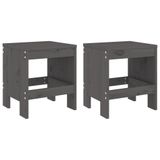 VidaXL Tuinstoel Terras Grenenhout Grijs 2 stuks