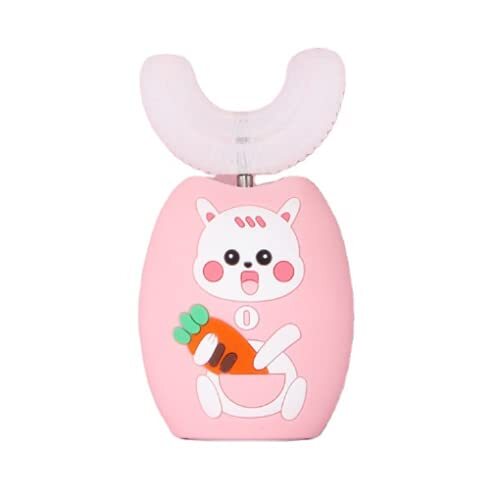 Aiyou Kids elektrische tandenborstel, elektrische tandenborstel USB oplaadbaar, U-vormige kindertandenborstel 360 ° All-Round Cleaning, voor 2-6 jaar kinderen (roze)