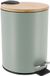 Tendance Badkamer prullenbak Bamboo vibe - soft close - lichtgroen - 3 liter - metaal