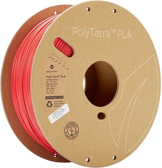 Polymaker PolyTerra PLA Filament - Lava Red - 1.75mm - 1kg
