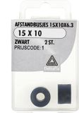Deltafix - Afst.bus 15x10x6.3 zwart 2st