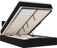 vidaXL Bed poef met matras en LED's 120x190 cm stof zwart