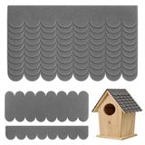 32 stuks dakvilt voor vogelhuis, waterdichte mini-dakshingles voor vogelhuis, bitumen shingles voor nestkasten (grijs)