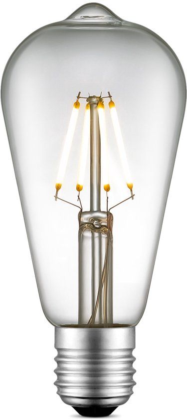Home Sweet Home Edison Vintage E27 LED filament lichtbron Drop - Helder - 6.4/6.4/14cm - ST64 Deco - Retro LED lamp - Dimbaar - 4W 440lm 3000K
