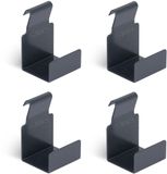 Alberts 825133 Decoratieve haken voor dubbel draadgaas - maat M - sendzimir verzinkt - antraciet - geplastificeerd - RAL7016 | Set van 4