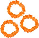 Non-branded Hawaii flower garlands - 4x - neon orange - King's Day/orange party theme