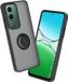 Techsuit Hoesje geschikt voor Oppo A5/A5m - Glinth Back Cover met ring en magneet - Zwart