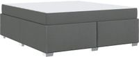 vidaXL Bedframe met matras, Donkergrijs, 180 x 200 cm, Stof