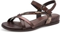Tamaris - Dames - Sandalen - Platte sandalen - Leer/Synthetisch - Mocca - Maat 41