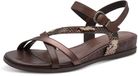 Tamaris - Dames - Sandalen - Platte sandalen - Leer/Synthetisch - Mocca - Maat 41