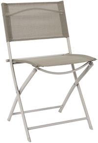 Home Deco Factory camping buiten klapstoel - aluminium - beige - L46 x B50 x H80 cm - opvouwbaar