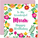 Leuke verjaardagskaarten voor mama - prachtige vrouw - schattige gelukkige verjaardagskaart voor mama van dochter zoon, moeder speciale verjaardagscadeaus, 145mm x 145mm bloemen wenskaarten voor mama moeder moeder mama mama mama