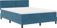 vidaXL LED Boxspringbed met Matras Donkerblauw 160 x 200 cm Fluweel