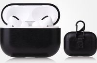 By Qubix AirPods Pro / AirPods Pro 2 lederen hoesje - Met bevestigingsclip - Zwart