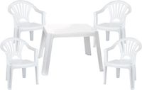Plastic Forte Kunststof kindertuinset tafel met 4 stoelen wit