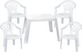 Plastic Forte Kunststof kindertuinset tafel met 4 stoelen wit