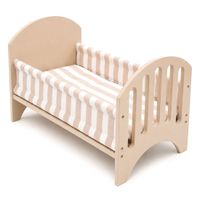 howa Houten Poppenbed "stripes" voor Poppen tot 48 cm, met Kussen en Deken 21403