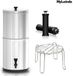 Mylucinda® Filtre à eau par gravité – Capacité 11L – 24x24x55 cm – Purificateur d'eau avec support – Acier inoxydable