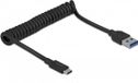 Delock USB 3.1 Gen 2 Coiled Cable Type-A male to Type-C™ male