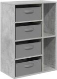 vidaXL Dressoir Betongrijs 60 x 33,5 x 84 cm