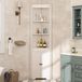 Meuble de salle de bain d'angle - Haut rangement - Gain de place - Design triangulaire - 495x35x170cm - Blanc