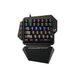 WE Gamium - Mechanisch gamingtoetsenbord, bekabeld, 1 hand, 35 toetsen, 4 macrotoetsen, Blue Switch, achtergrondverlichting, handsteun, kabel 1,6 m, zwart