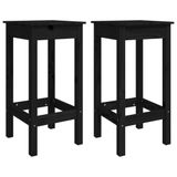 vidaXL Barstoelen 2 stuks massief grenenhout zwart 40x40x78 cm