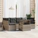 vidaXL Banc de jardin 7 pièces gris polyrotin