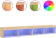 vidaXL TV-meubels met LED-verlichting, 2 stuks, 100x30x30 cm, Sonoma eiken