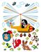 Little AG Design Little Mole in plane muursticker, folie, meerkleurig, 65 x 85 cm
