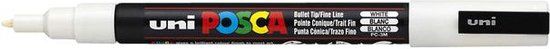 Posca PC3M Fine Tip Verfstiften - Wit - 6 stuks