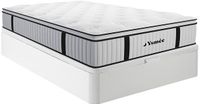 Vente-unique Set 140 x 200 cm bedbodem met opbergruimte, wit + matras met pocketveren met ingebouwd dekmatras van 28 cm dik - AMERICAN DREAM van YSMÉE