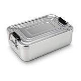 Rominox lunchbox, aluminium (gepolijst), glanzend zilver, 17,3 x 11,9 x 5,6 cm