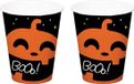 Folat Bv Halloween thema feest beker - 12x - pompoen BoOo! print - papier - 250 ml