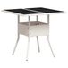 Syfax Tuintafel met glazen blad 80x80x75 cm poly rattan wit