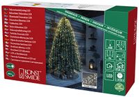 Konstsmide LED Diamantenlametta, 24 strengen à 20 diodes, 480 warmwitte diodes, 12 V binnentrafo, zilverkleurige draad - 6392-190