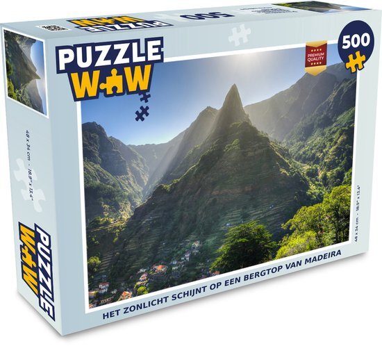 MuchoWow Puzzel Het zonlicht schijnt op een bergtop van Madeira - Legpuzzel - Puzzel 500 stukjes