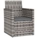 VidaXL Tuinstoel met kussens poly rattan grijs