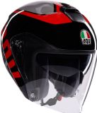 AGV Irides Valenza Jethelm - Zwart/Grijs/Rood - Maat M