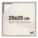 yd, Baklijst 25x25 cm Zilver Mat - Lijst voor Canvasdoek - MDF Lyon