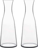 Bormioli Rocco Atelier Glazen water karaffen van 1 Liter - 2x - Sapkannen/waterkannen/schenkkannen - H28 cm