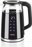 Waterkoker Haeger EK-DIG.028A waterkoker 1,7 l 2200 W Zwart, Roestvrijstaal, Transparant