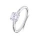 Lucardi Dames Zilveren ring met zirkonia - Ring - 925 Zilver - Zilverkleurig - 15.50 / 49 mm